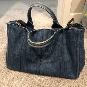 Prada Canapa in denim with sling